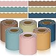 TaoBary 6 Rolls 196.8 ft Colorful Bulletin Board Borders Classroom Scalloped Trim Spring Bulletin Board Decorations for School Whiteboard Cork Poster Board Chalkboard Wall (Advanced Grey)