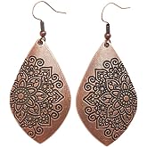 Copper Leaf Stud Earrings Bronze Geometric Teardrop Women Drop Hook | Jewelry Floral Sunflower Hardware Pieces Metal Structure Sets Object Parts Items Component Accessory Earring Dangle Shapes