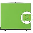 EMART 77x92in Collapsible Chromakey Panel Green Screen for Photo Backdrop Video Studio,Portable Pull Up,Solid Aluminium Base Wrinkle-Resistant Fabric,Auto-Locking Air Cushion Frame