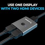 SABRENT HDMI Switch 2 in 1 Out 4K 60Hz Bi-Directional Aluminium DA-HSW2 view 2