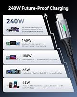 INIU 240W USB C to C Cable 1m 2-Pack Fast Charging Braided Cord view 3