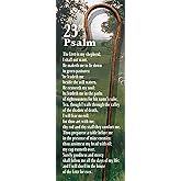 Christian Bookmarks - Shepherd's Staff - 23rd Psalm - Inspirational Religious Bookmarks for Teens, Men or Women - Standard Design - 6.5" x 2" - Bible Bookmarks with Scriptures - Package of 25