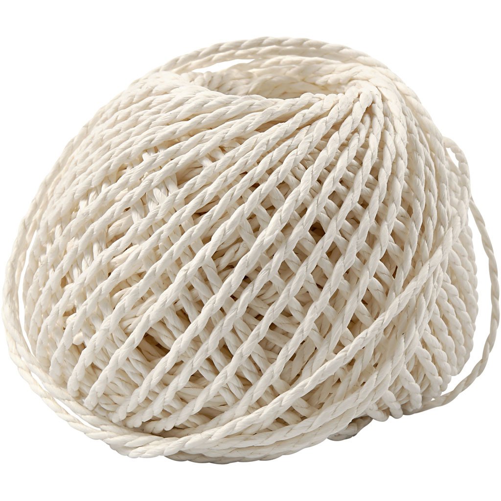 Paper Yarn, thickness 2,5-3 mm, white, 150 g
