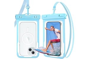 PEDVSTY 2 Pack Waterproof Phone Pouch, Up to 7.2" Waterproof Phone Case for iPhone 15 14 13 Pro Max Samsung Google, IPX8 Underwater Cellphone Dry Bag for Snorkeling Kayaking Cruise Beach Vacation, Blue+Blue