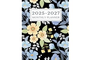 Bigger & Better 2025-2027 Planner: Monthly Calendars for Visually Impaired, Low Vision, and Seniors | 36 Months Jan to Dec Agenda With Federal Holidays | flower Cover | 8.5 x 11 inches