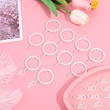 tonyg-p 20 Pack Metal Curtain Rings 30mm Inner Dia with 20 Plastic Hooks White view 5