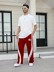 GORGLITTER Men's Baggy Wide Leg Sweatpants Y2K