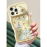 Toycamp for iPhone 16 Pro Case 6.3" - Women Girls Cute Phone Cover Duck with Sliding Camera Cover Pretty Girly Glitter Unique Aesthetic Design Flowing Liquid Quicksand Case for iPhone 16 Pro