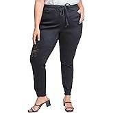 Royalty for Me Womens Royalty for Me Women's Plus Size High Rise Denim Ankle Joggers
