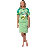 Bioworld Sanrio Hello Kitty and Friends Women's Varsity Pajama Sleep Shirt V-Neck Raglan Nightgown