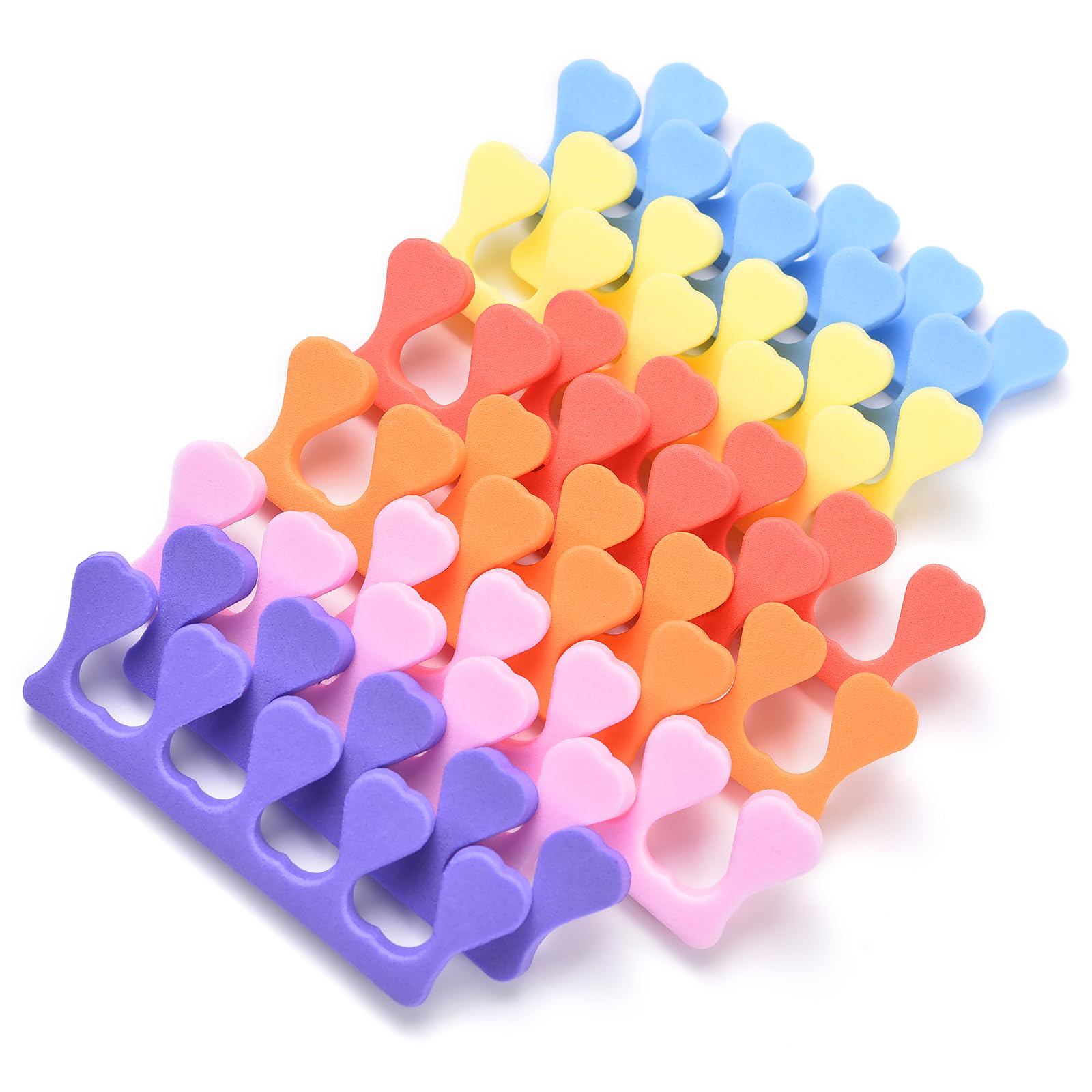 View 1 of siyuwuro 24pcs Toe Separators Set Colorful Heart Toe Separators Soft Durable Pedicure Tools for Feet Cute Design for Kids, Men and Women Spa & Pedicure & Manicure Tools