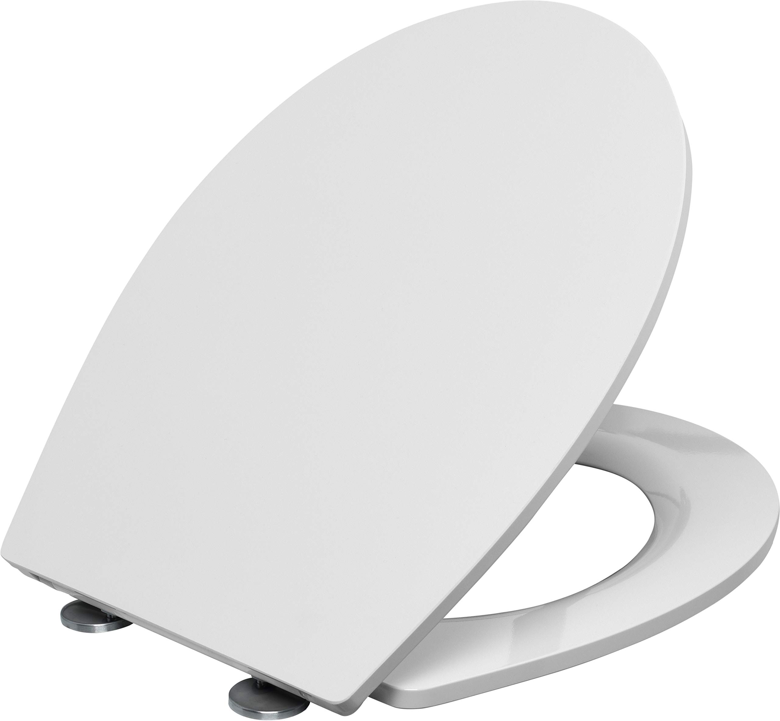 Cornat Rino KSRISC00 Toilet Seat - Classic White Look - Easy Care Duroplast - Quick Up & Clean Function - Soft Close Mechanism - Comfortable Assembly from Above/Toilet Seat/Toilet Lid