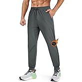 MAGCOMSEN Men's Fleece Lined Winter Warm Pants Water Resistant Active Running Gym Joggers Sweatpants with Zipper Pockets