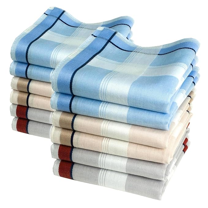 Men's handkerchiefs 'Henry', 16" square, 6 12 units. Amazon.co.uk