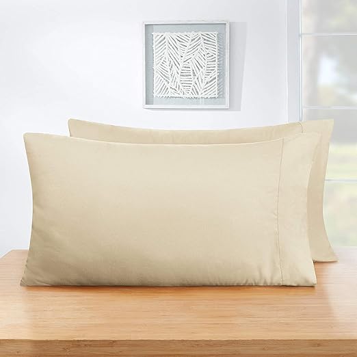 Amazon Com Queen Size Cream 2pc Pillow Cases 1200 Series