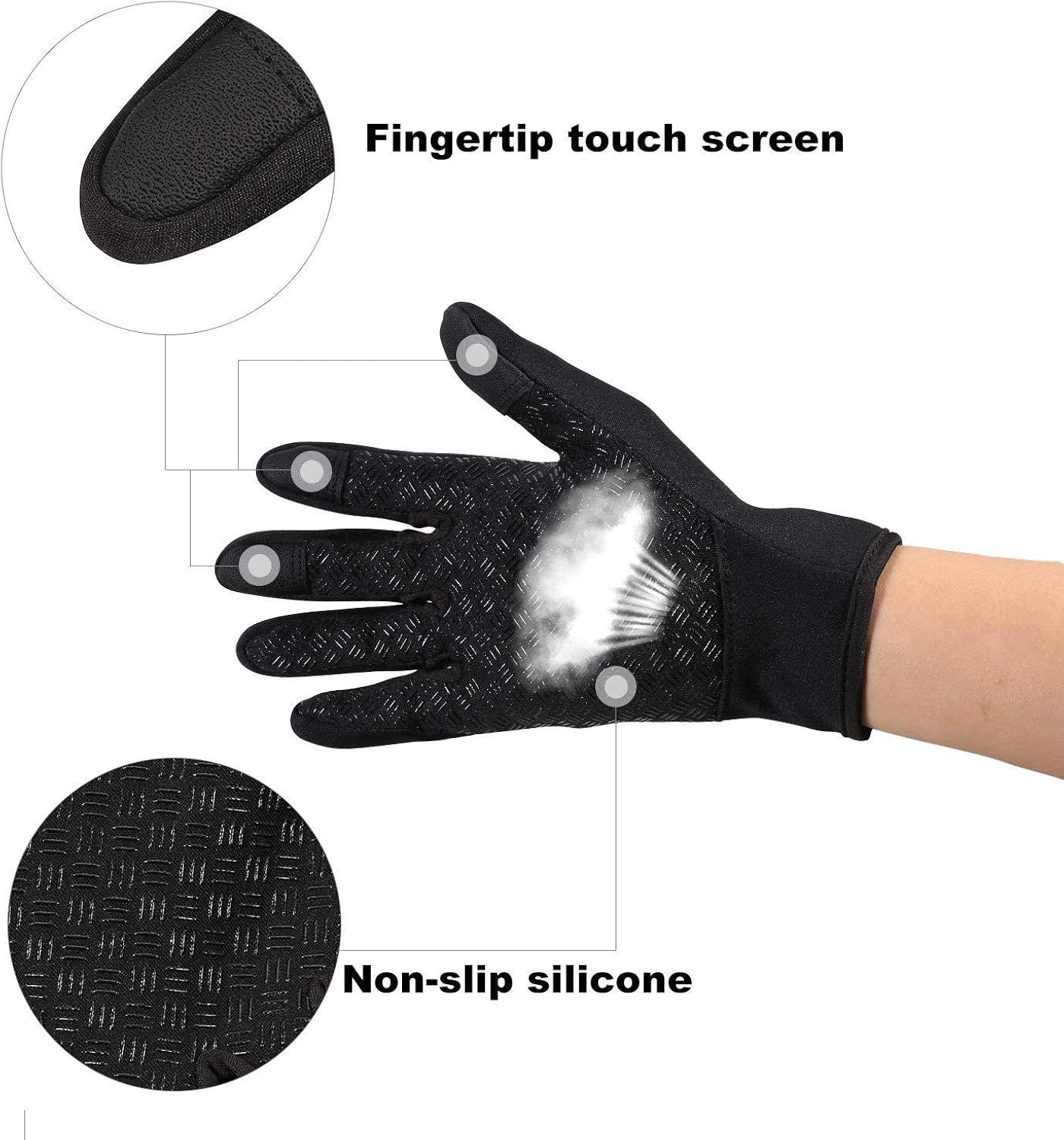 Aisprts Cycling Gloves, Full Finger Winter Thermal Touch Screen Warm Windproof Waterproof Gloves for Men and Women: Clothing