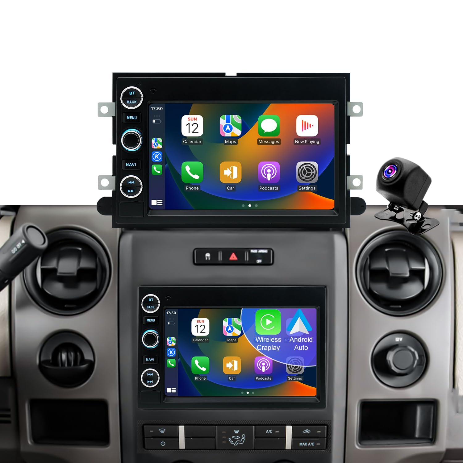 Photo 1 of Radio Upgrade for Ford F150 2004-2008, F250 2006-2016, Ford E150/E250/E350 2009-2014, Expedition 2007-2014, Explorer Escape 7inch Touchscreen Car Stereo Carplay Andriod Auto Backup Camera GPS 5G WiFi