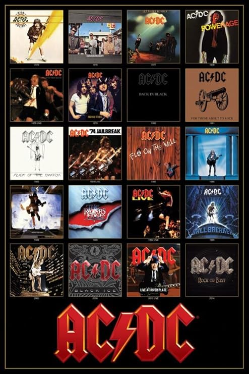 Amazon Com Ac Dc Discography Poster 24 X 36in Prints Posters Prints