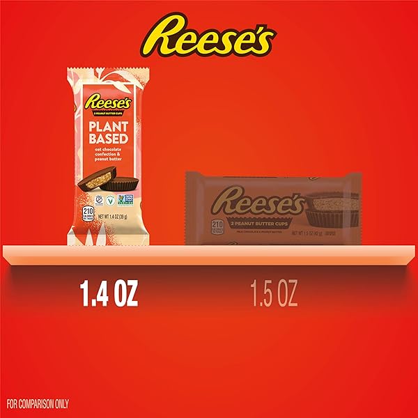REESE’S PLANT BASED OAT CHOCOLATE CONFECTION PEANUT BUTTER CUPS, CANDY PACKS, 1.4 OZ (12 COUNT)