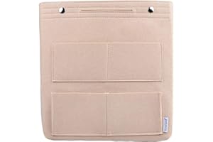 Vercord Felt Tall Long Purse Tote Backpack Bag Insert Organizer Inside for Women Cream Beige