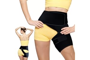 ASTORN Boxiki Hip Brace for Sciatica Pain Relief - Adjustable Groin Compression Wrap Support for Thigh, Hamstring, Arthritis, Bursitis and Injuries - Sciatic Nerve Brace for Men & Women for Left Leg - Large