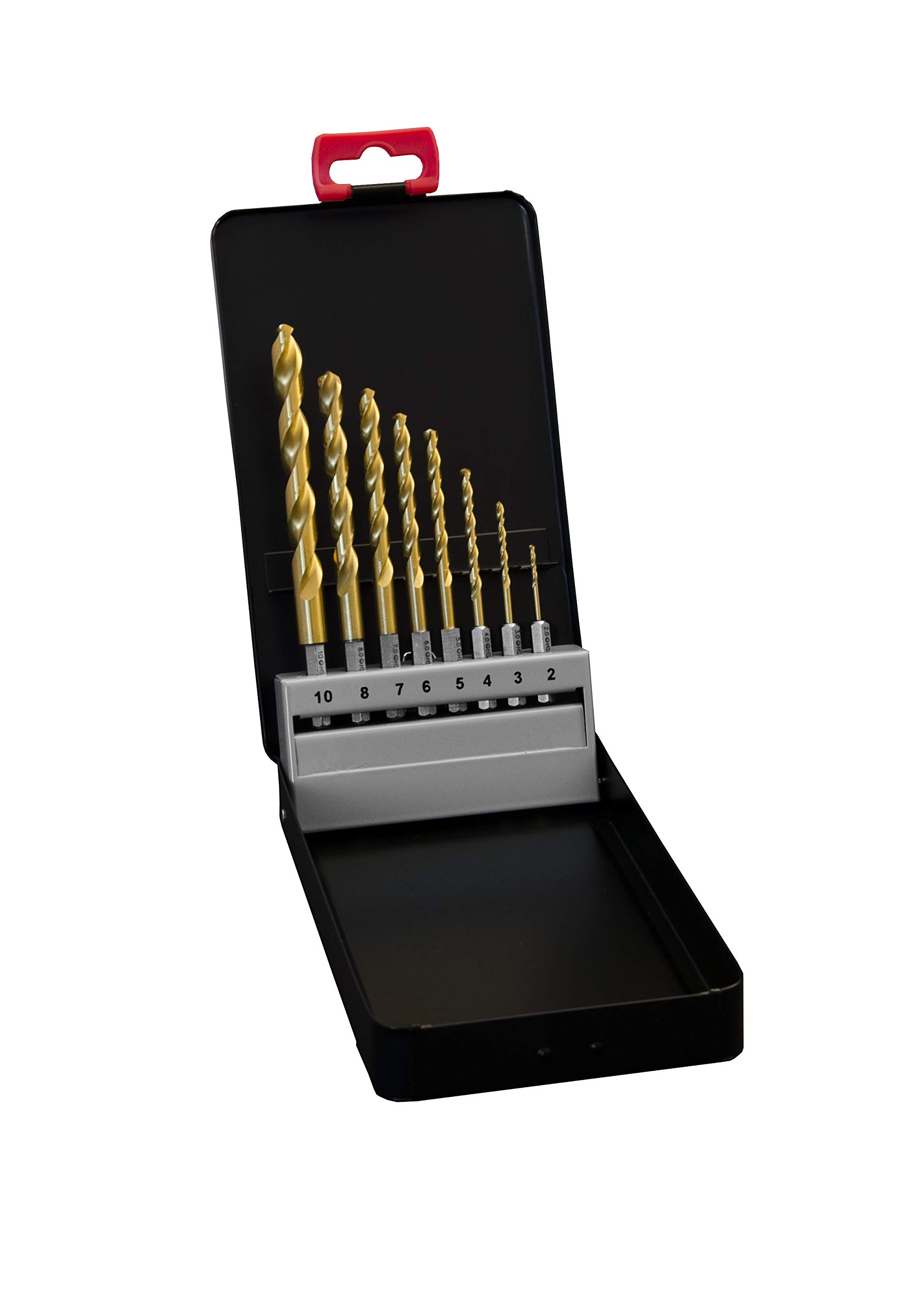 Hex Shank Drill Bit Set Cobalt Ø 2.0-10.0 Titanium Coating, M35 Material | Quick Change Design