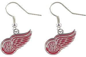 aminco NHL Detroit Red Wings Logo Dangler Earrings, Size 2.5