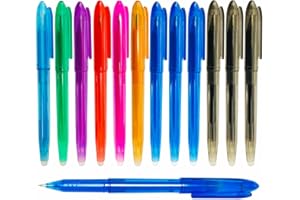 Jauisus 12 Pcs Heat Erasable Pens for Fabric, 0.5mm Heat Erasable Fabric Marking Pens for Sewing, DIY Dressmaking Embroidery Pen Fabric Markers Sewing Accessories Supplies Quilting Gifts (8 Colors)