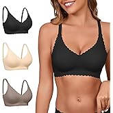 Wireless Seamless Bras for Women with Support - No Wire Push Up Womens Bra - No Underwire Padded Comfort Bralettes