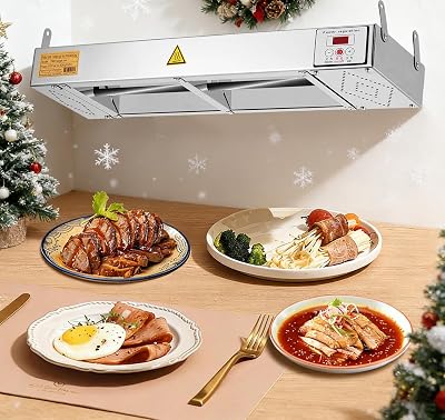 YJINGRUI 650W Food Warming Heat Lamp Adjustable 30-100℃ Digital Display