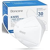 Boncare KN95 Face Mask 30 PCs, 5-Layer Face Mask for Men & Women, Updated Breathable, Comfortable (White)