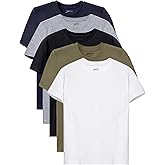 Brix Boys 5 Pack T-Shirts - Crewneck 100% Cotton Tagless Multipack Kids Short Sleeve Basic Comfort Tees.