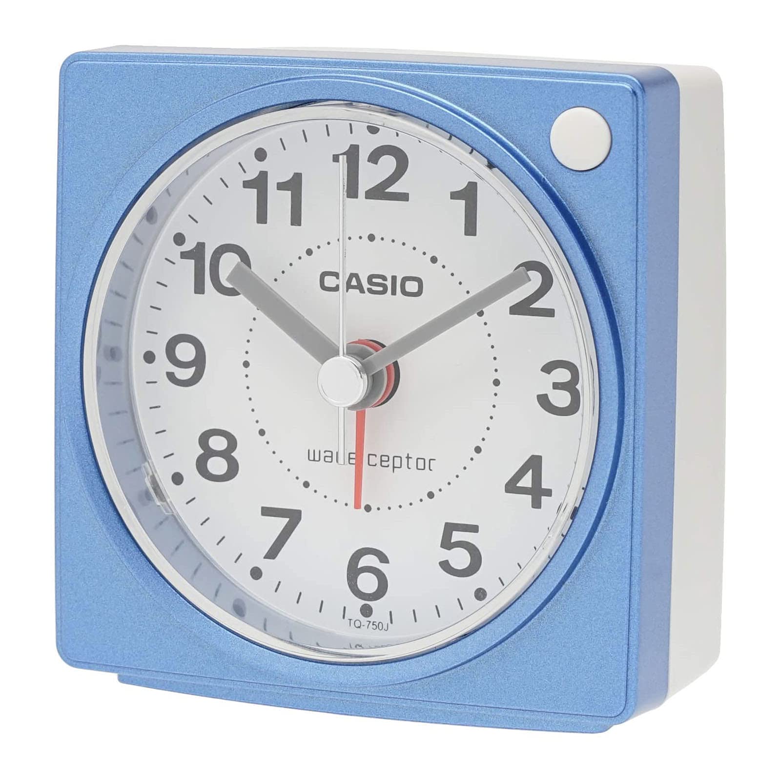 CASIO(カシオ) 目覚まし時計 電波時計 置き時計 ブルー 青 アナログ 卓上時計 小型 ライト TQ-750J-2JF の商品画像