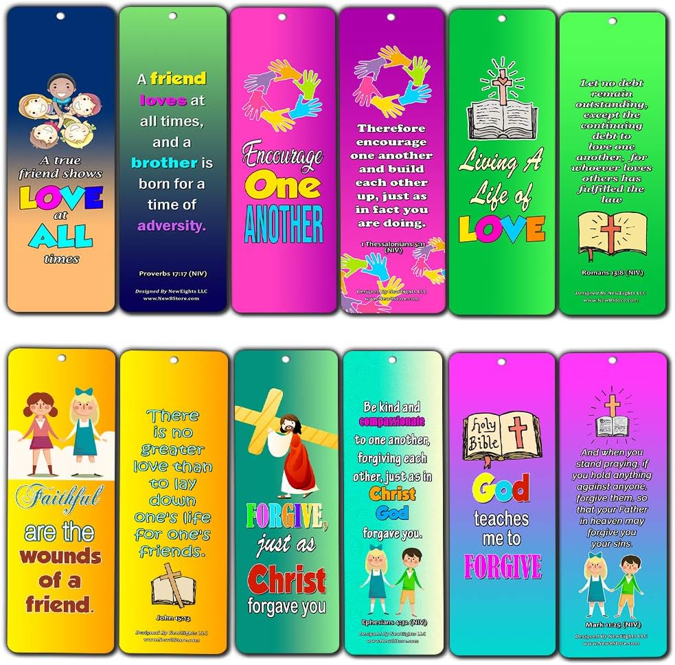 Amazon Com Favorite Bible Verses For Kids Friendship Love And Forgiveness 12 Pack Compilation Of Memory Verses For Kids About Friendship Love And Forgiveness Office Products