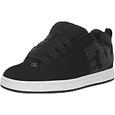 DC Men's Court Graffik Casual Skate Shoes Black/Black/White 9.5