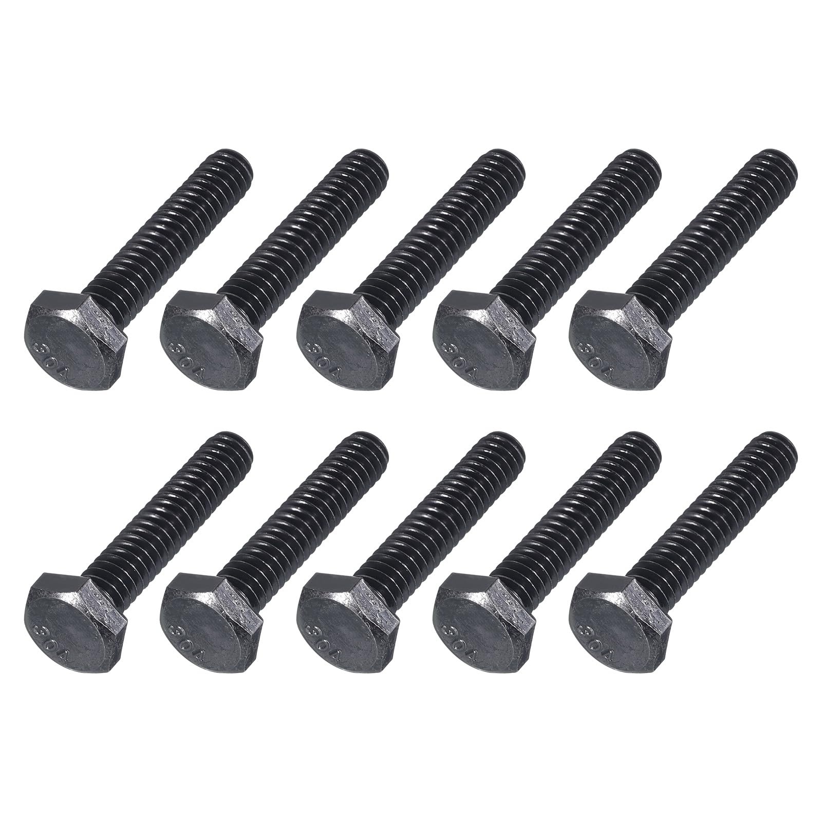 METALLIXITY Hex Head Bolts (1/4-20 x 1-1/4") 10Pcs, 304 Stainless Steel 18-8, Fully Threaded, External Hex Drive, Hex Head Screw Bolt, Black Oxide — image 1
