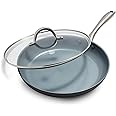 GreenPan Lima Healthy Ceramic Nonstick, Frying Pan/Skillet with Lid, 12", Gray