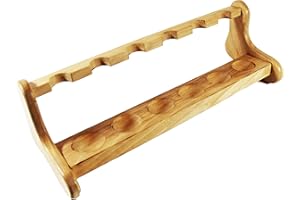 U.LIKE RELAX ZONE 6 Tobacco Pipe Stand Holder- Wooden Tobacco Pipes Display Rack Holder for 6 Smoking Pipes Natural