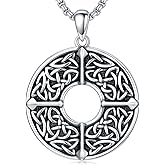 Lattd Celtic Triquetra Necklace 925 Sterling Silver Trinity Knot Pendant Celtic Knot Jewelry, w/Stainless Steel Chain 22”+2”