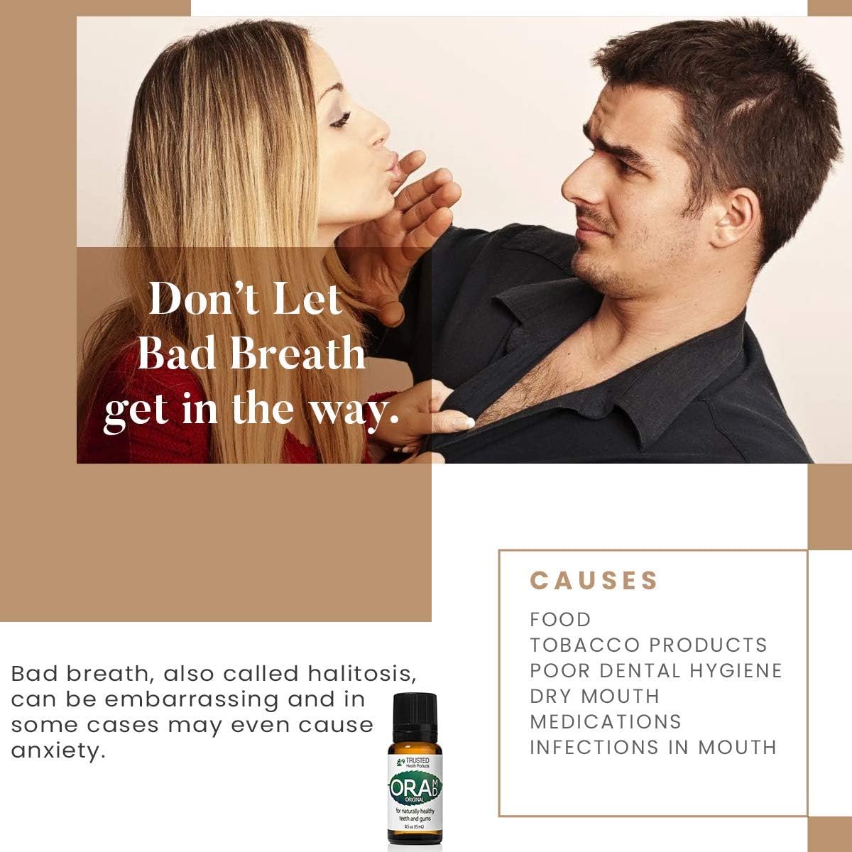OraMD Original Dentist Recommended Worldwide 100% Pure Breath Freshener for Bad Breath, Halitosis Canker Sores, Gum Boils and Tooth Abscesses - 1 Bottle: Beauty