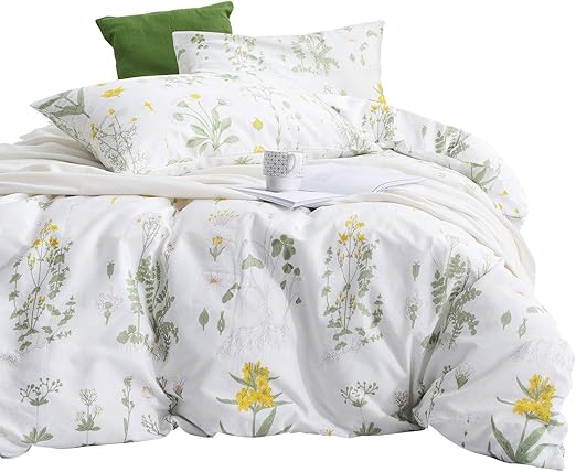 Amazon Com Wake In Cloud Botanical Comforter Set 100 Cotton