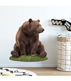 Vinilo Adhesivo De Oso Realista Para Pared, Fácil De Pegar Y Quitar, Ideal Para Decorar La Habitación Infantil O Guardería Con Un Toque Tierno Y Natural.