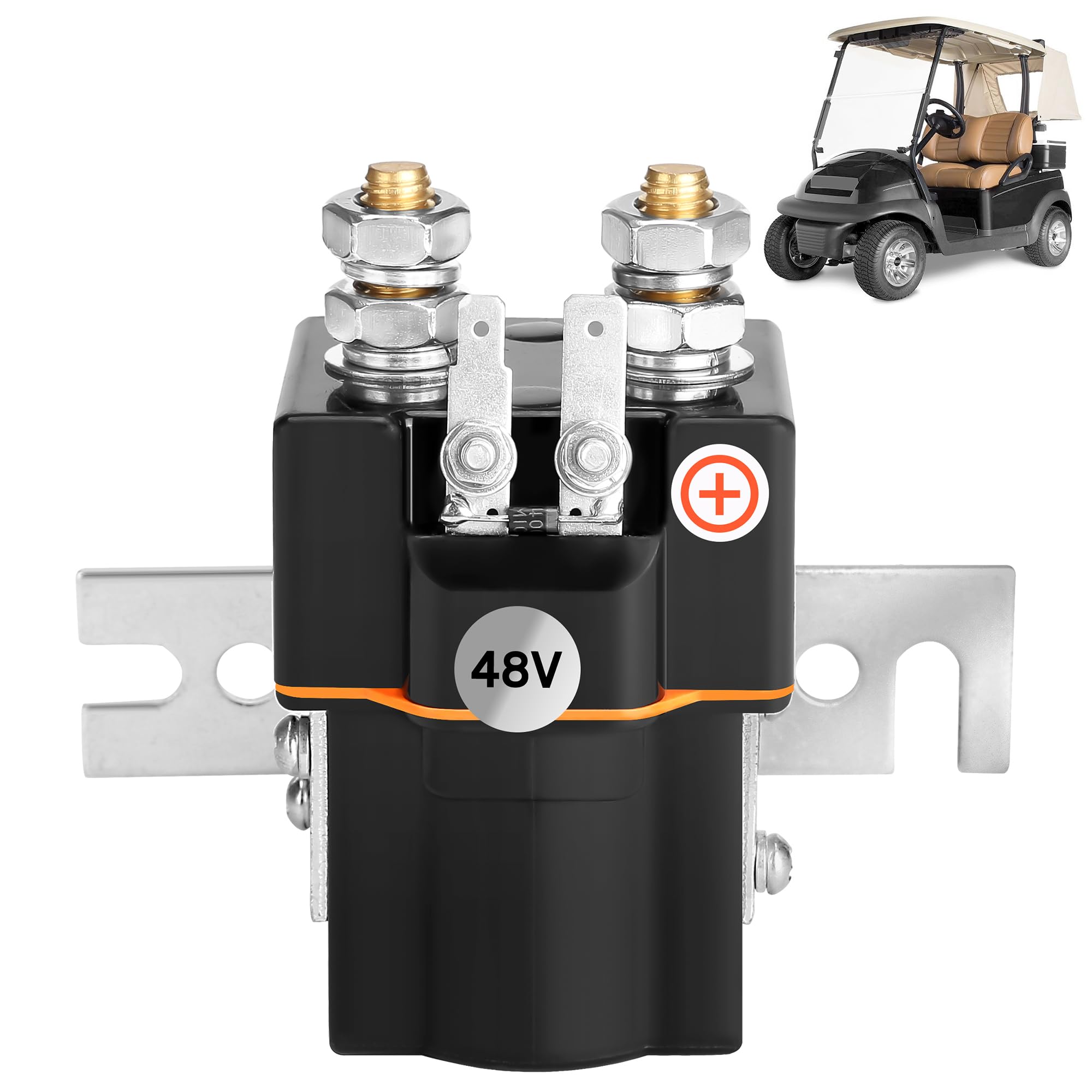 10L0L Golf Cart Solenoid, Easy Install 48V Safety Golf Buggy Solenoid for Club Car DS & Precedent 2000-up Electric Golf Cart OEM#1019087-01 101908701