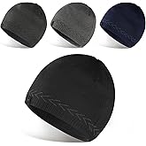 OMECHY Mens Winter Warm Knitting Hats Plain Skull Beanie Cuff Toboggan Knit Cap