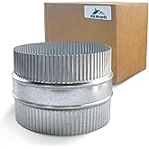 Inside-Fit. 4 Inch Diameter. Round Duct Coupling Sleeve, 4" Long, Galvanized Steel &mdash; HVAC/Dryer Vent Duct Connector.