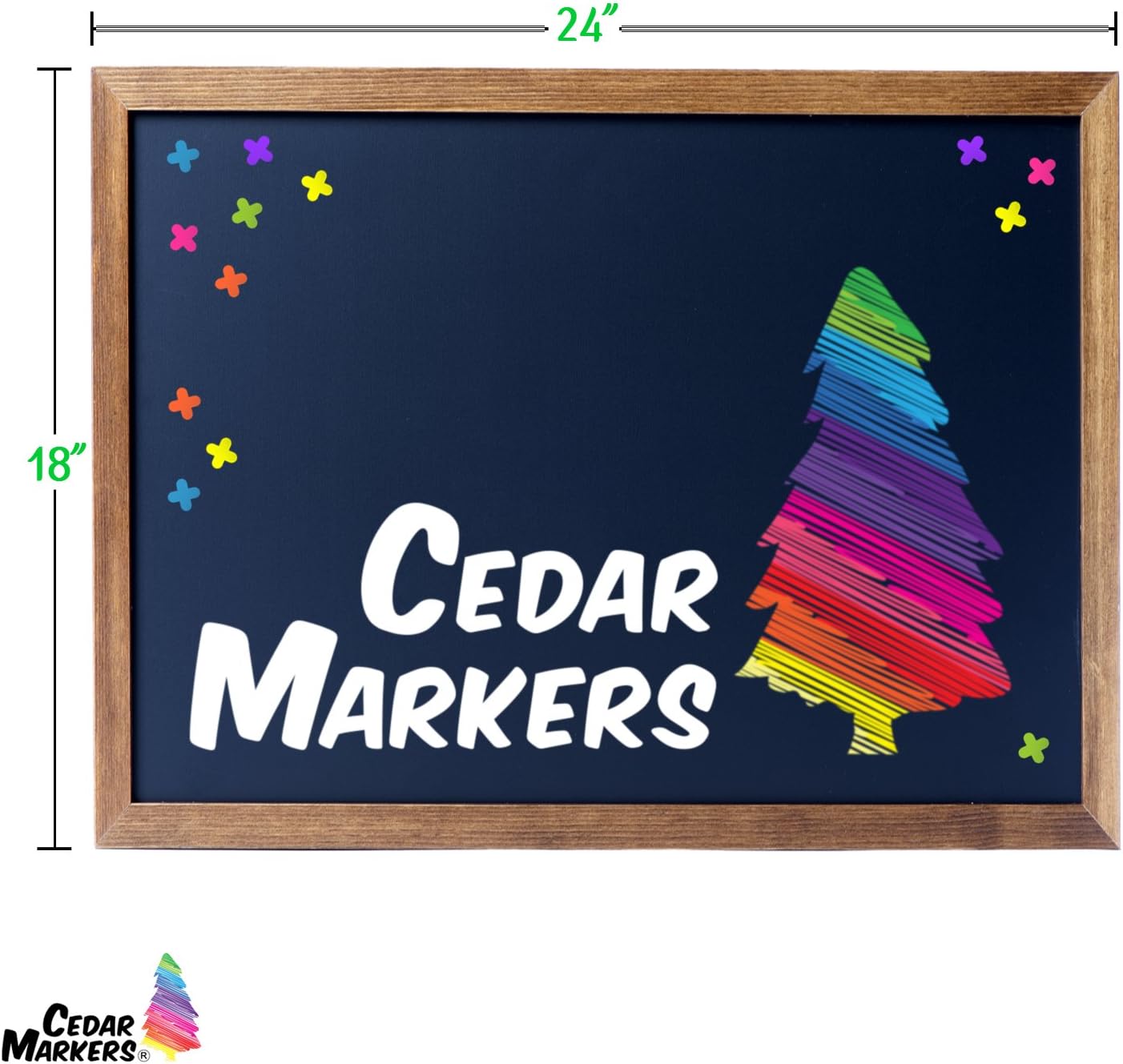 Cedar Markers 24"x18" Best Homeschool Big Chalkboard with Wood Frame. 100% Non-Porous Erasable Blackboard and Whiteboard for Liquid Chalk Markers. Magnet Board Chalk Board (24x18): Home & Kitchen