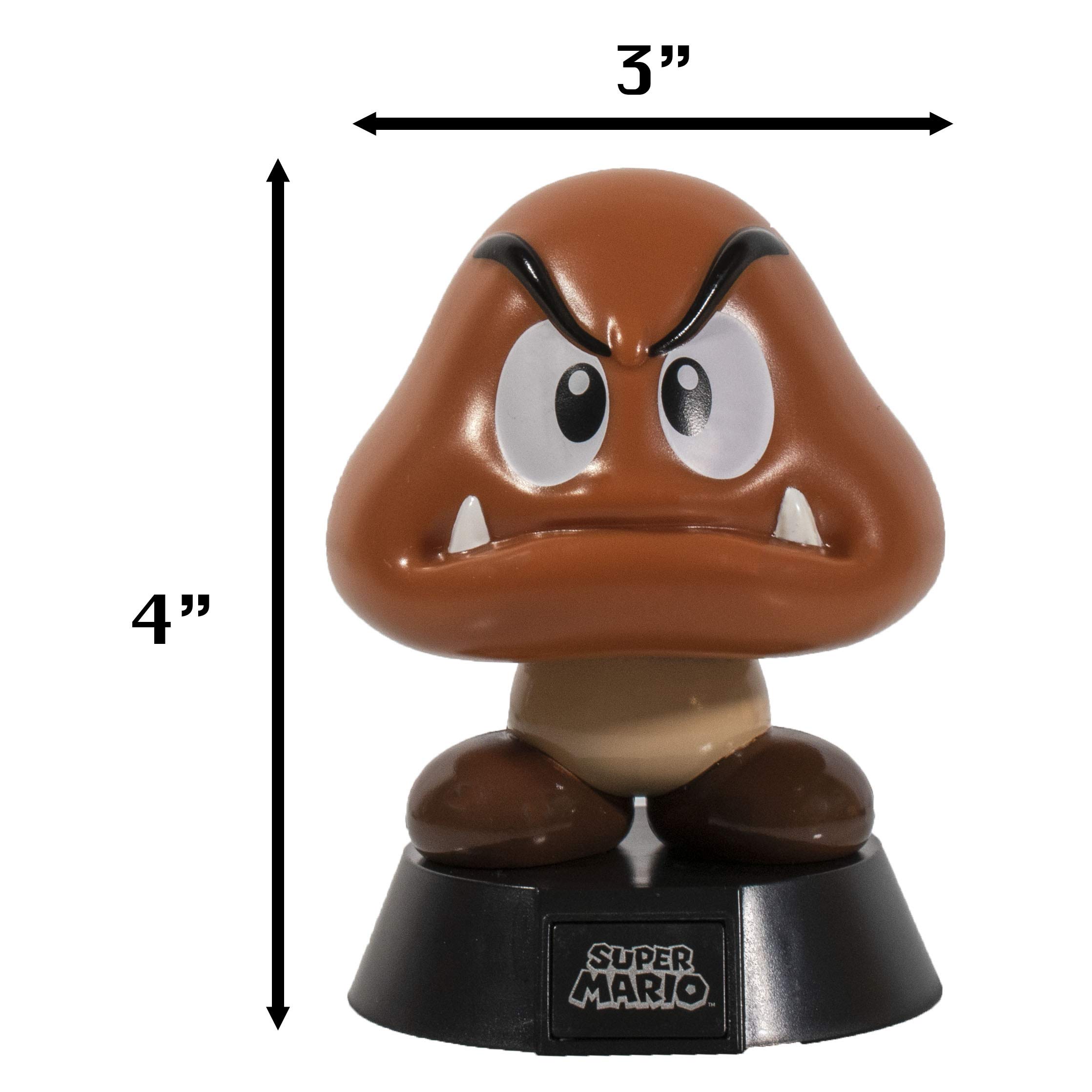 Paladone Super Mario Goomba 3D Light Ideal for Kids Bedrooms, Office and Home Pop Culture Gaming Merchandise, 50 W, Multi-Colour