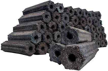 com-four® 10 Kg Holzkohle-Briketts, 100% natürliche Holz Grillkohle für Smoker-, Kugel- und Standgrills (10kg - Briketts Natu