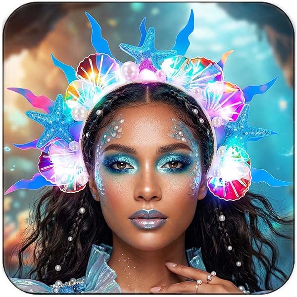 Amazon.com: GORTIN Light Up Mermaid Headband Starfish  display picture 1