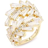 Lavencious Art Cocktail Fashion Ring Size Adjustable From 6-8.5 Cubic Zirconia Jewelry